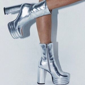 Princess Polly Silver Platform Boot!